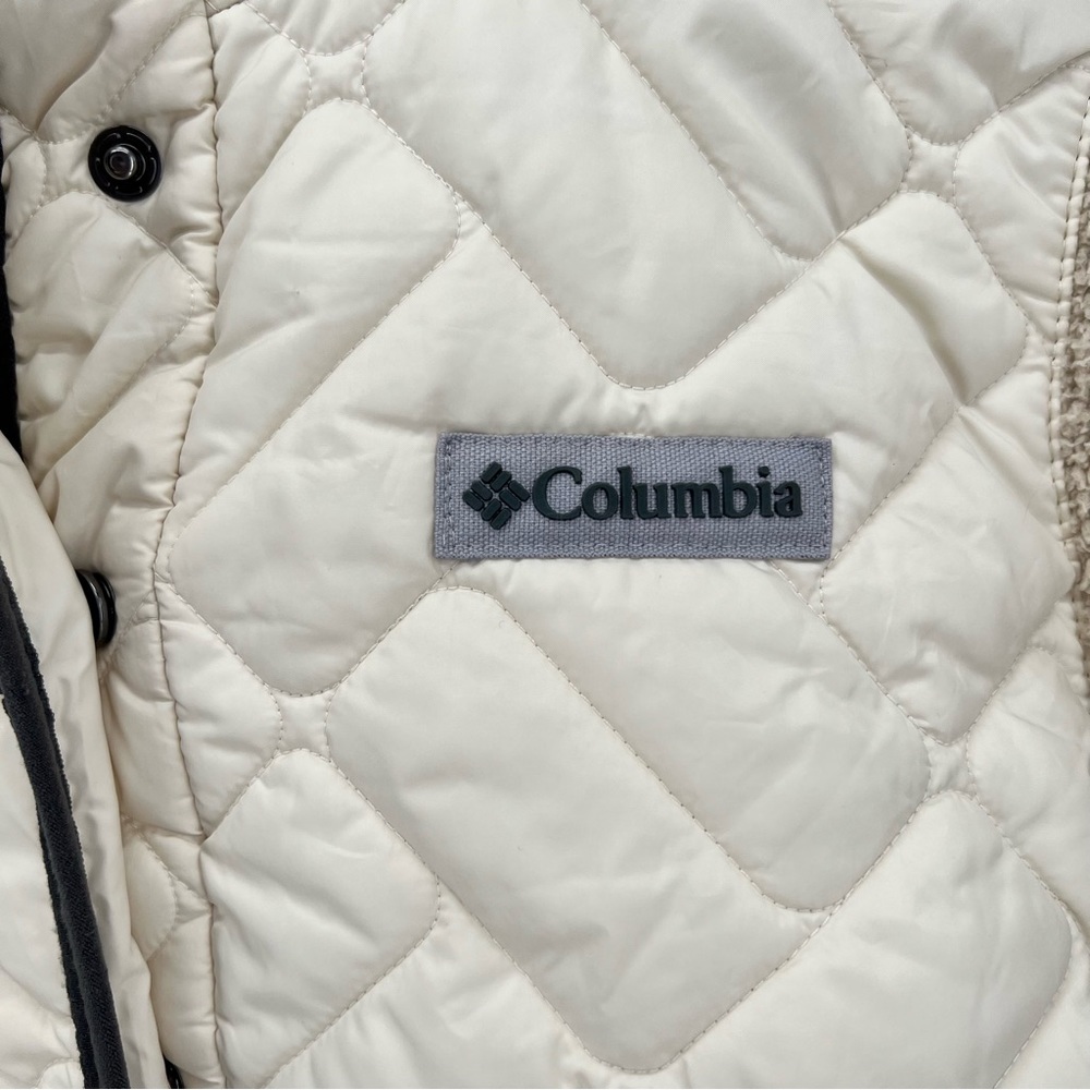 Columbia Sweet View Hooded Sherpa Fleece Quilted Pullover chalk/ancient fossil M - Picture 9 of 16